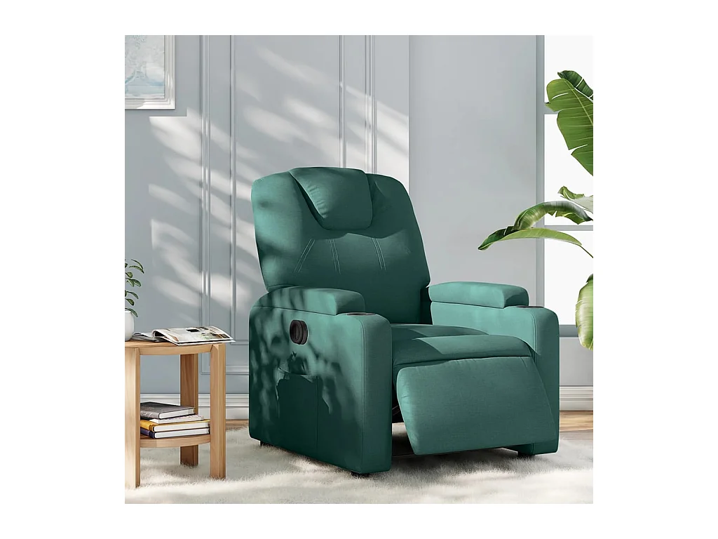 Fauteuil inclinable électrique Vert foncé Tissu
