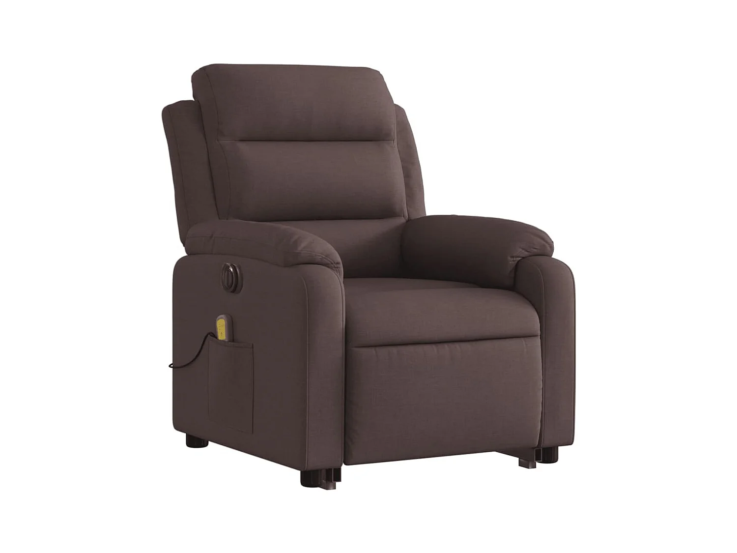 Fauteuil inclinable de massage électrique Marron foncé Tissu