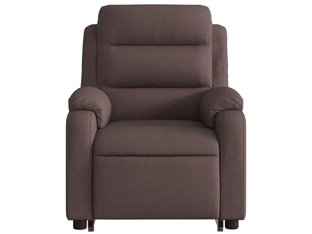 Fauteuil inclinable de massage électrique Marron foncé Tissu
