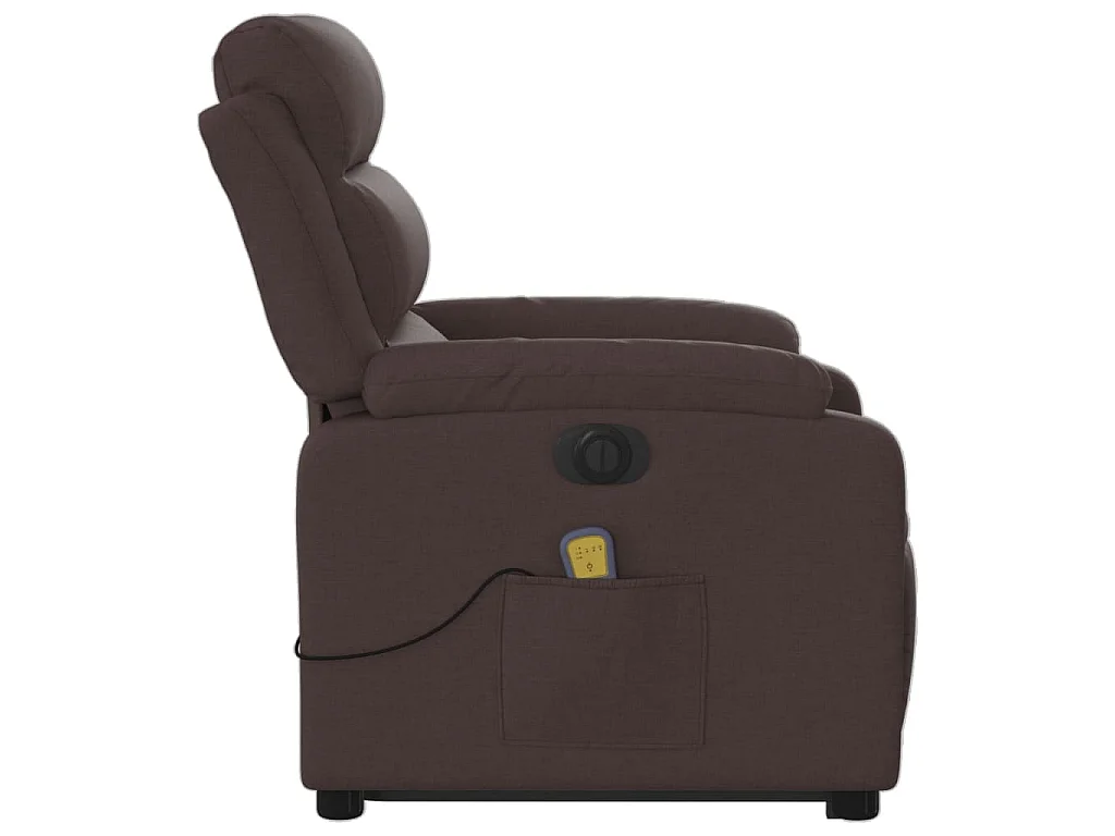 Fauteuil inclinable de massage électrique Marron foncé Tissu