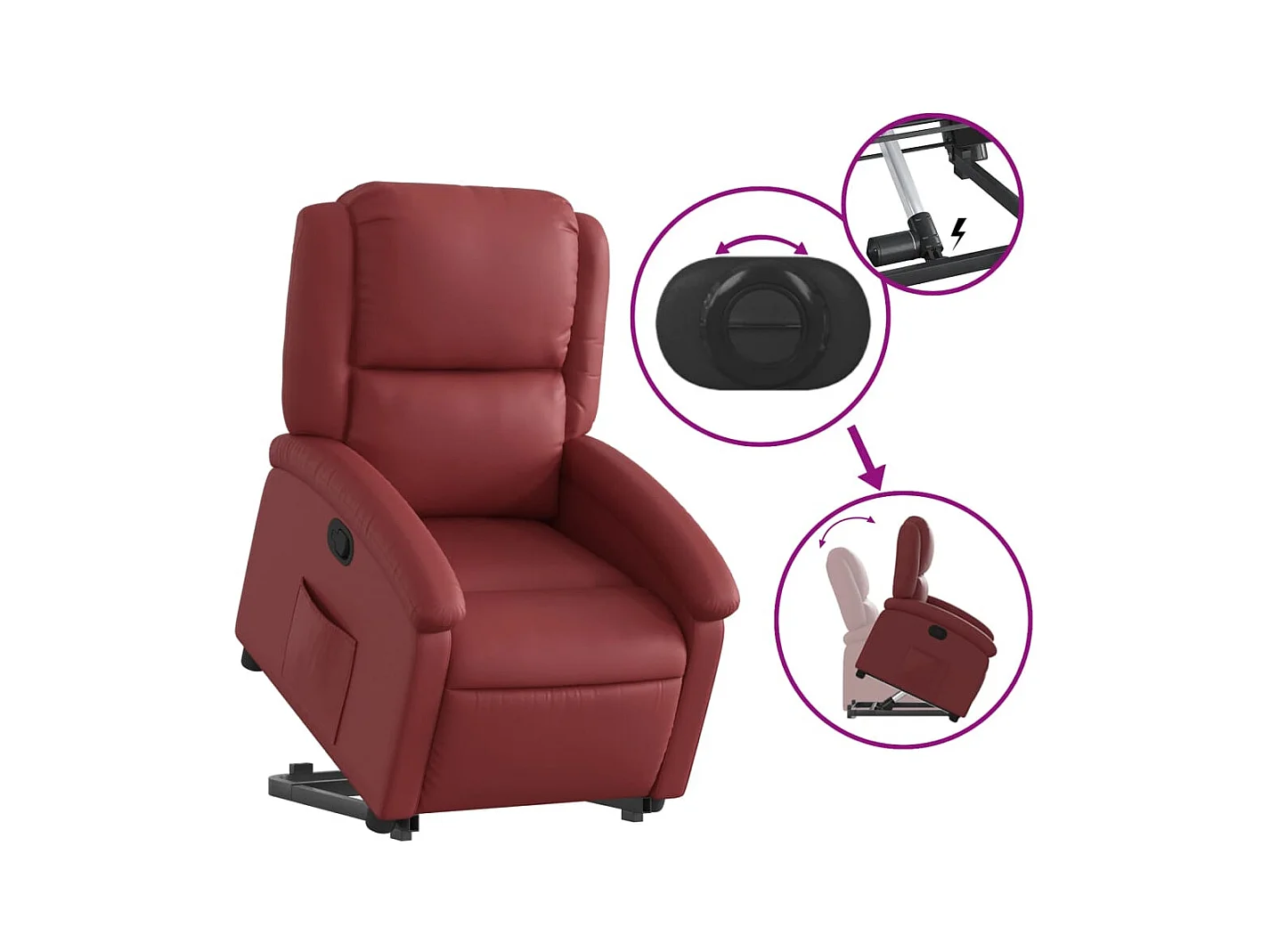 Fauteuil inclinable Rouge bordeaux Similicuir