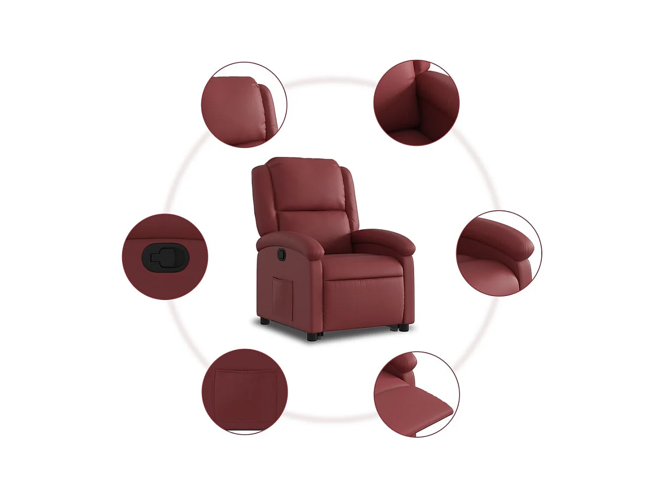 Fauteuil inclinable Rouge bordeaux Similicuir