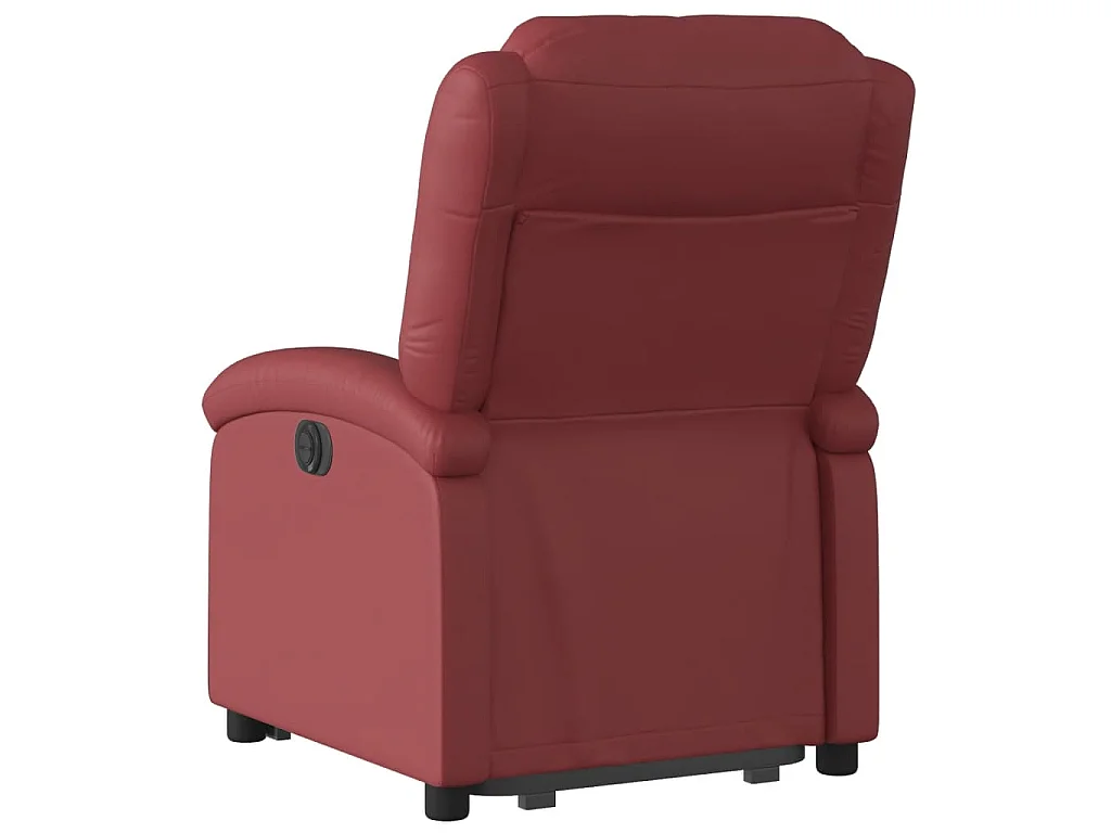 Poltrona Alzapersona Reclinabile Rosso Vino in Similpelle