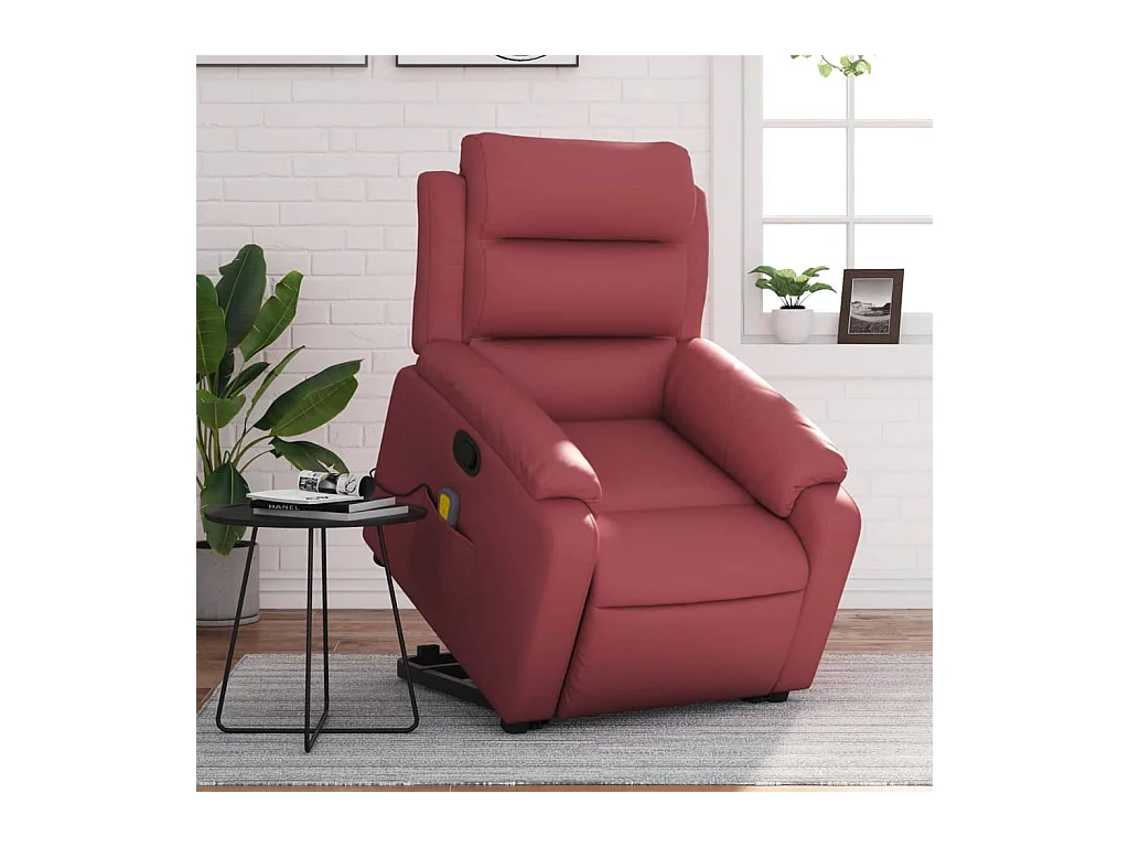 Fauteuil inclinable de massage Rouge bordeaux Similicuir