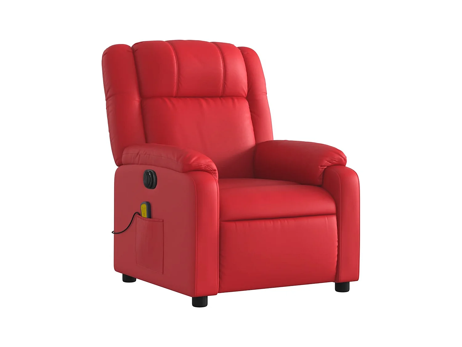 Fauteuil de massage inclinable électrique rouge similicuir