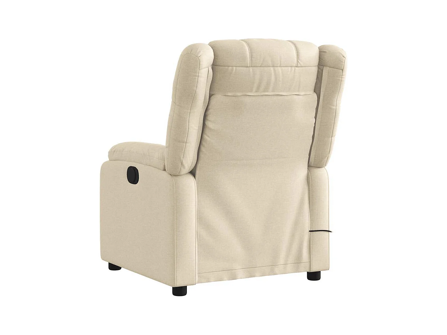 Fauteuil inclinable de massage électrique crème tissu