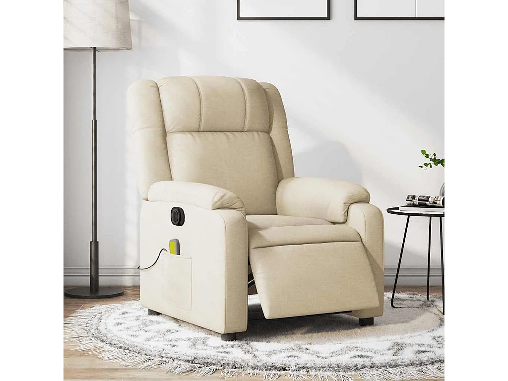 Massagesessel Elektrisch Creme Stoff