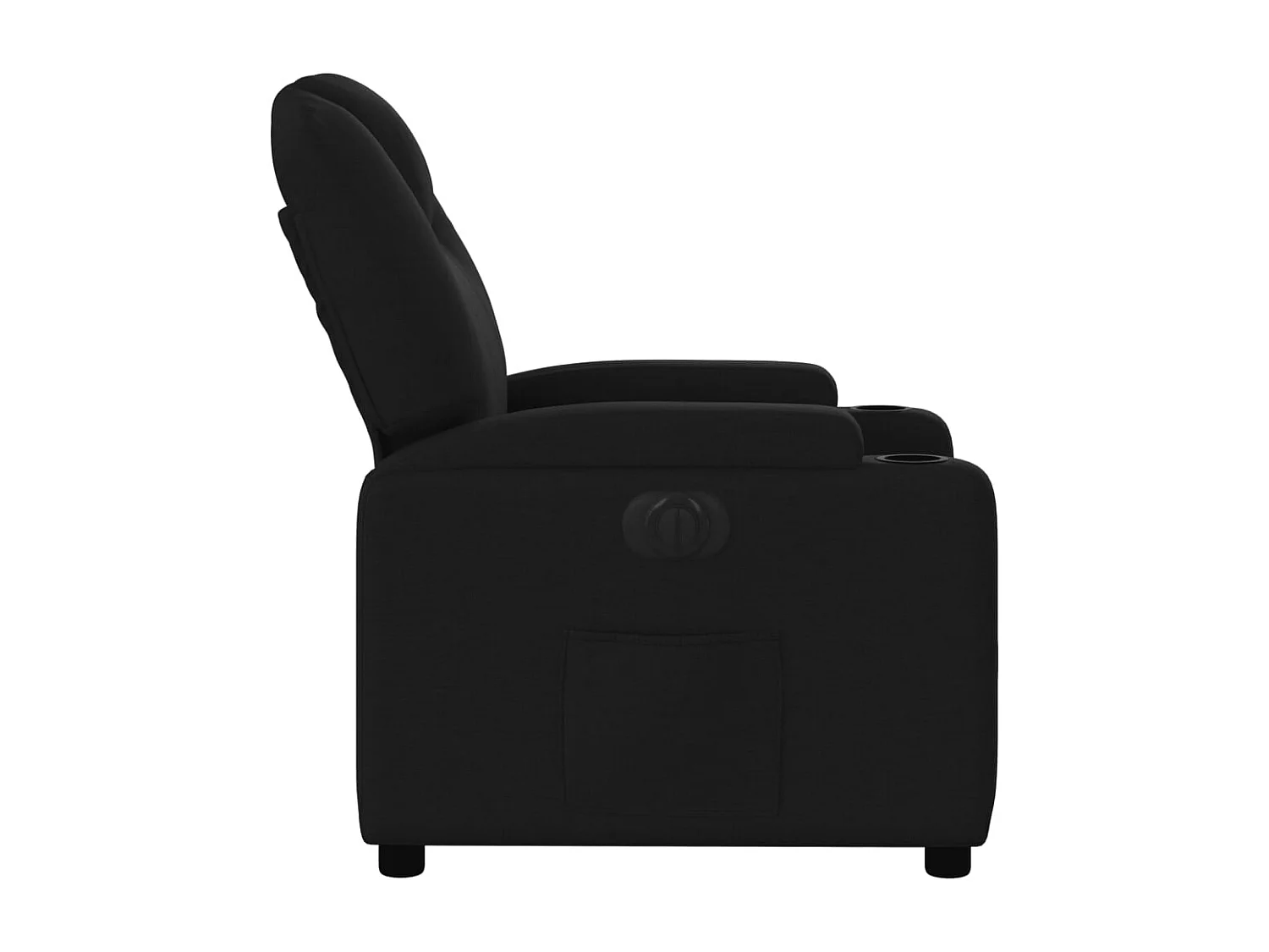 Fauteuil verstelbaar elektrisch stof zwart