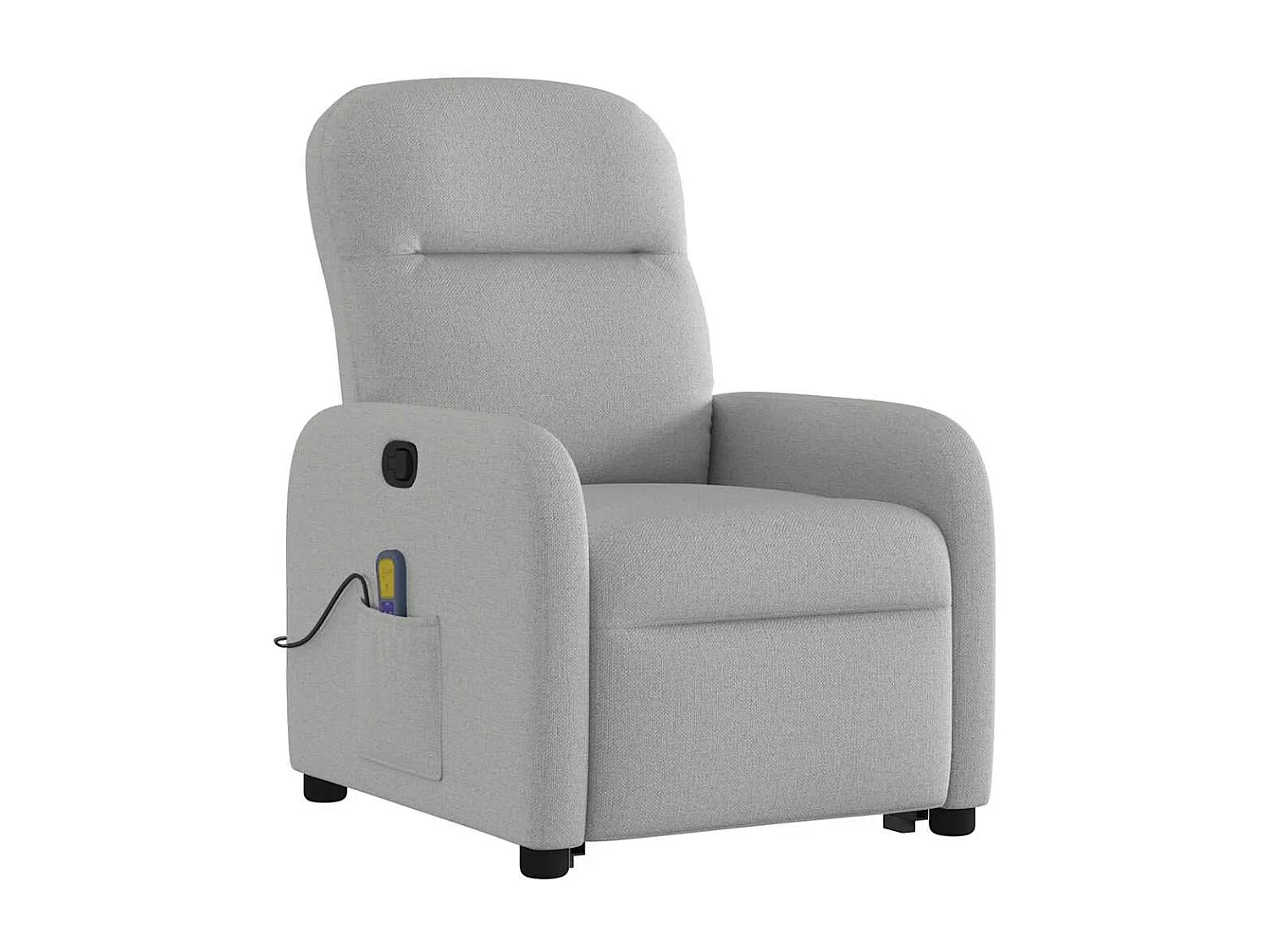 Sillón de masaje reclinable de pie de tela gris nube