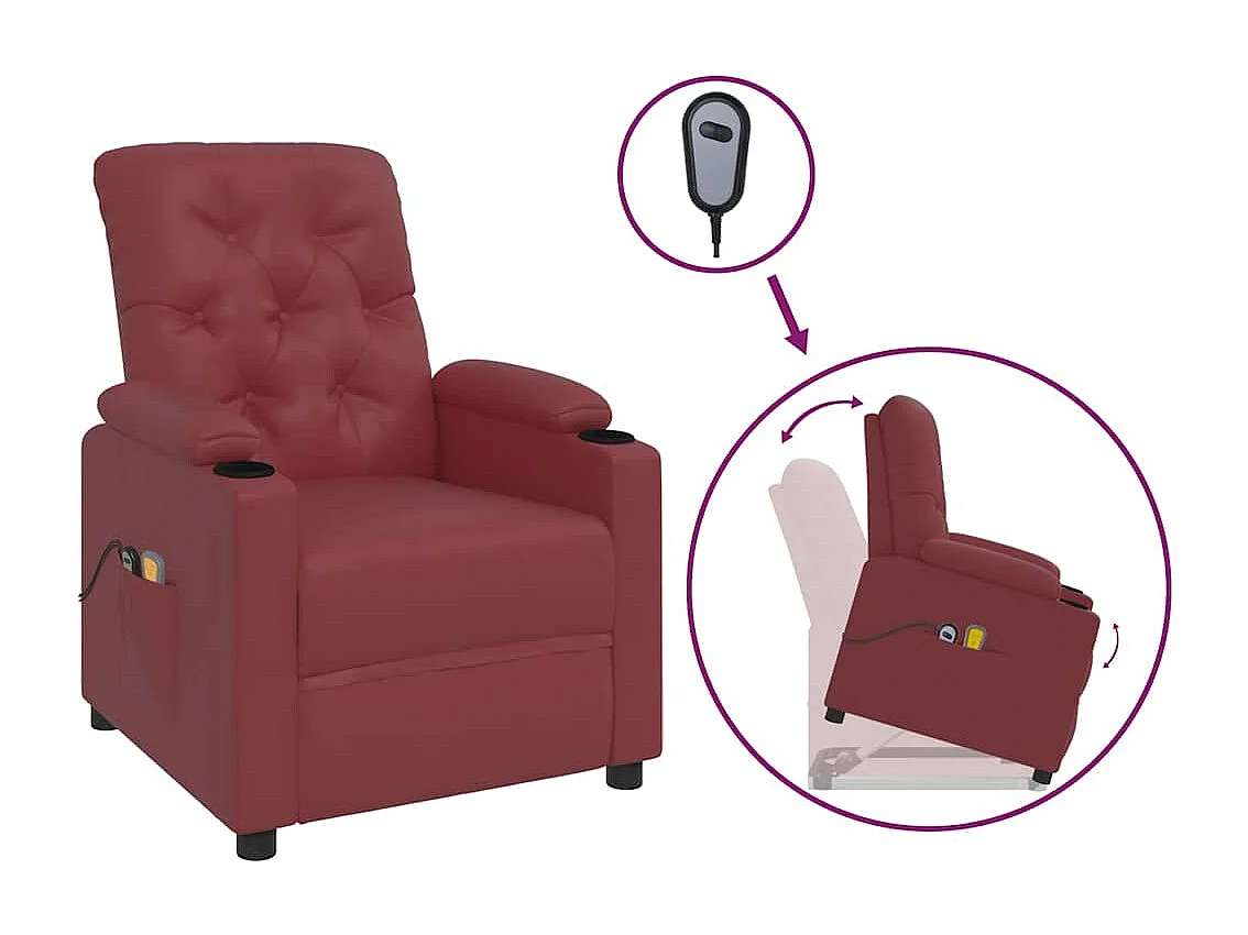 Fauteuil de massage Rouge bordeaux Similicuir