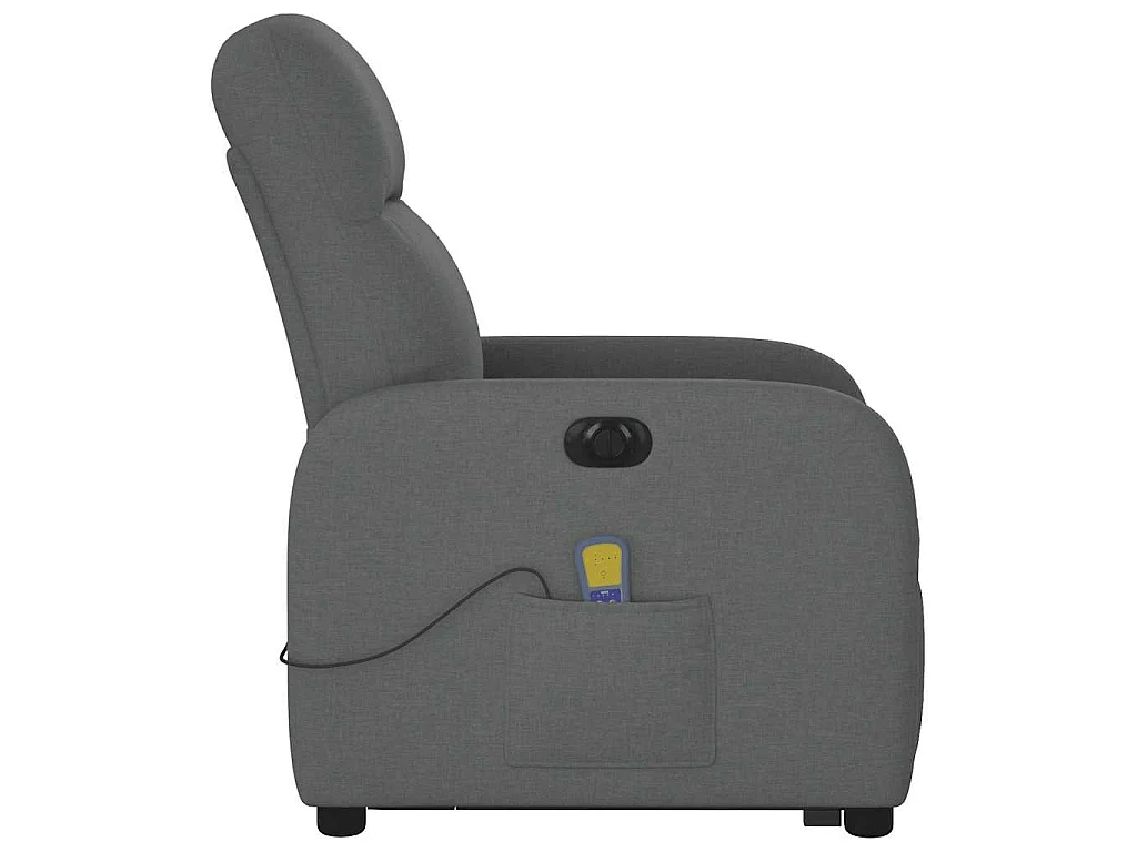 Elektrischer Massagesessel mit Aufstehhilfe Dunkelgrau Stoff