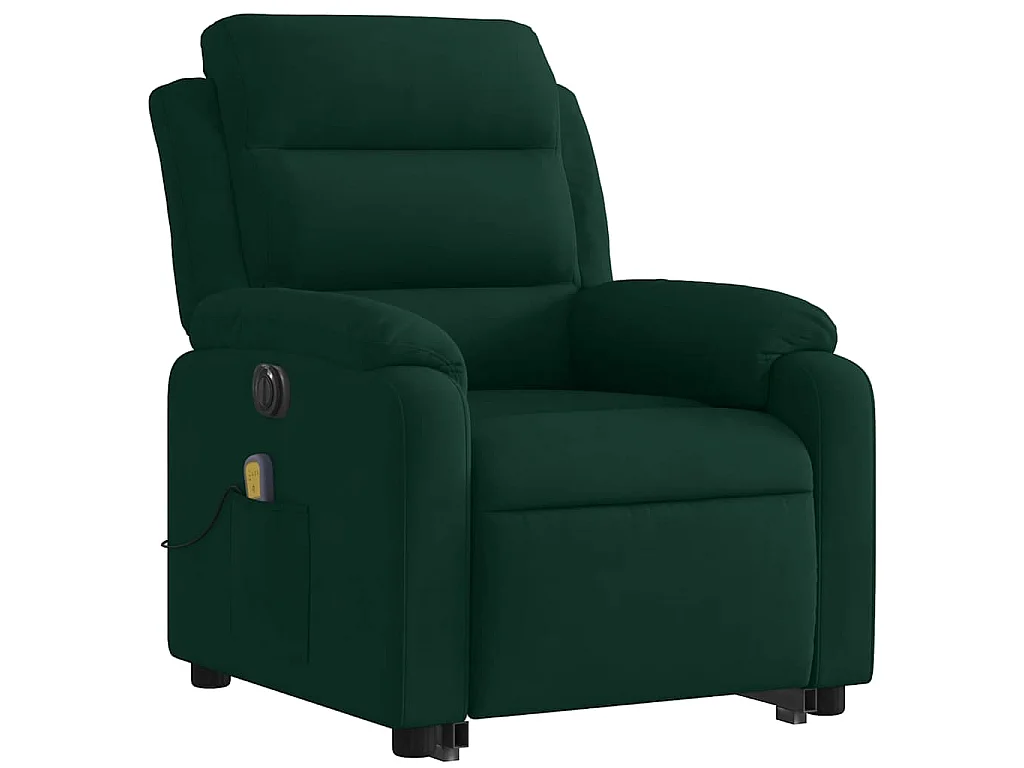 Fauteuil inclinable de massage électrique vert foncé velours