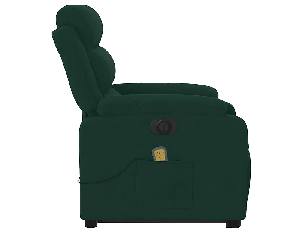 Fauteuil inclinable de massage électrique vert foncé velours