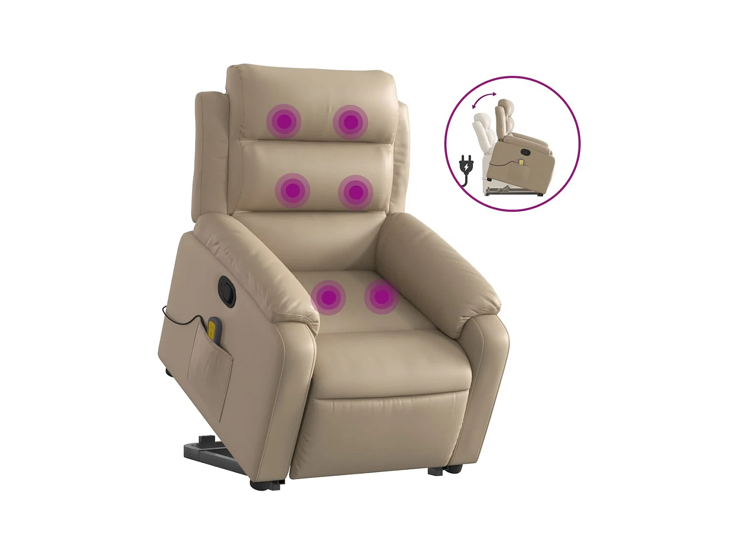 Fauteuil inclinable de massage Cappuccino Similicuir
