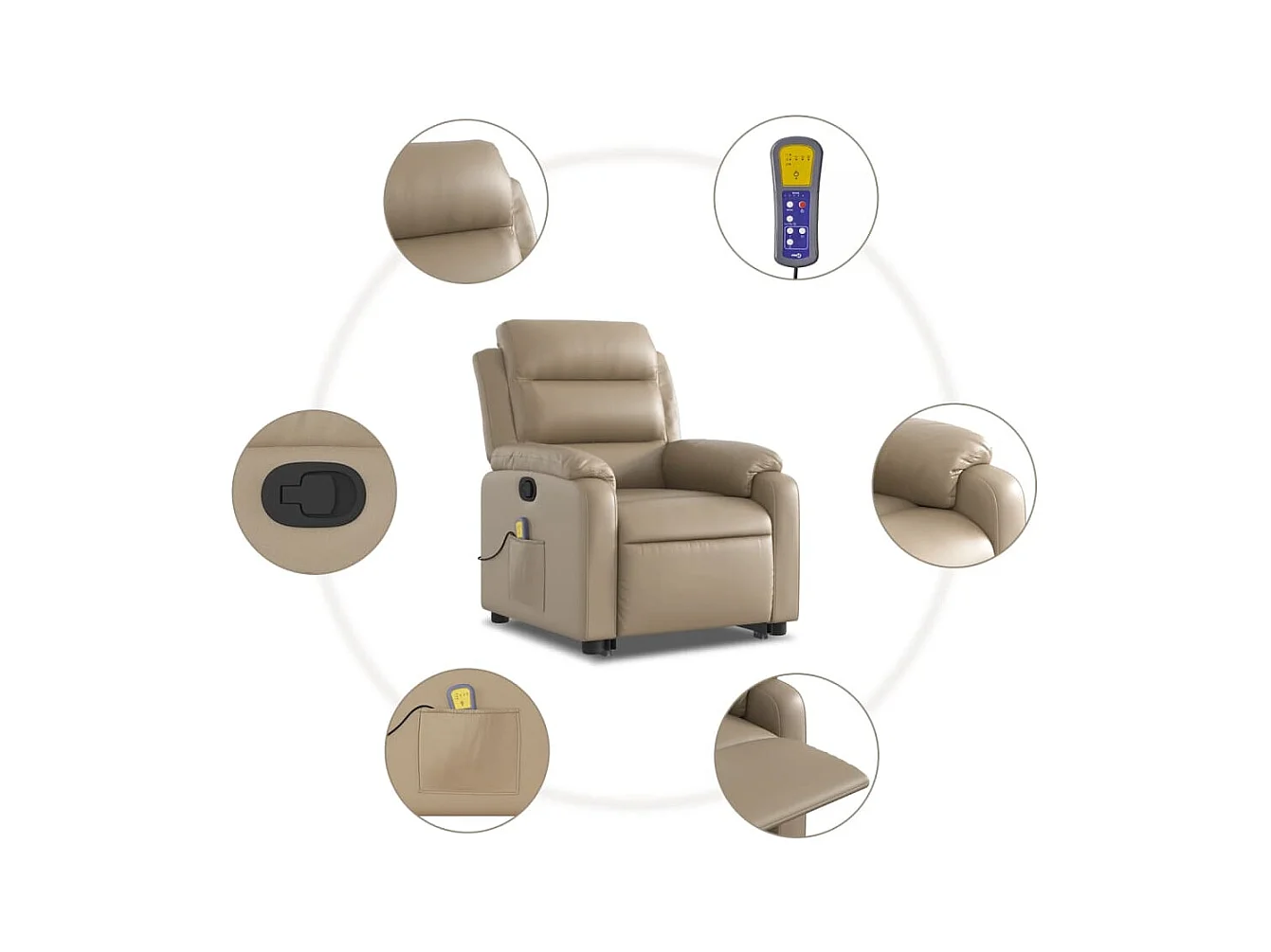 Fauteuil inclinable de massage Cappuccino Similicuir