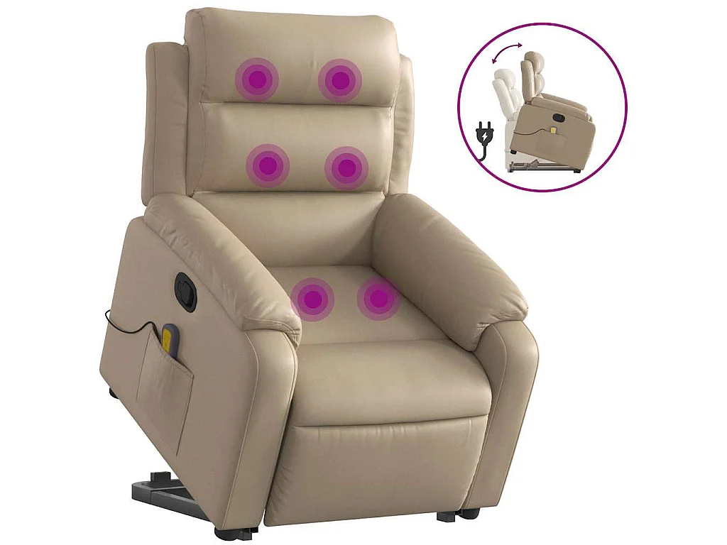 Fauteuil inclinable de massage Cappuccino Similicuir