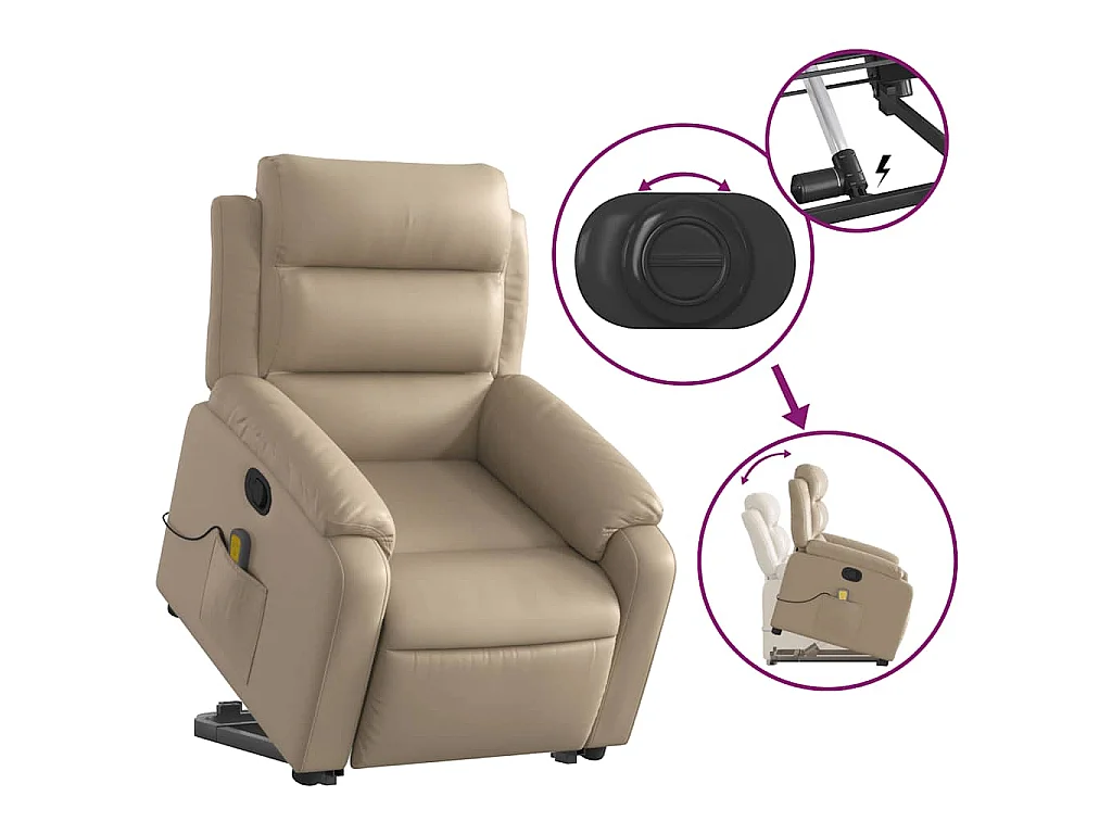Fauteuil inclinable de massage Cappuccino Similicuir