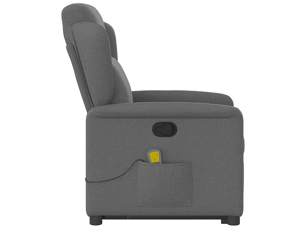 Massagesessel mit Aufstehhilfe Dunkelgrau Stoff
