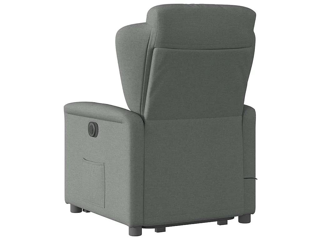 Massagesessel mit Aufstehhilfe Dunkelgrau Stoff