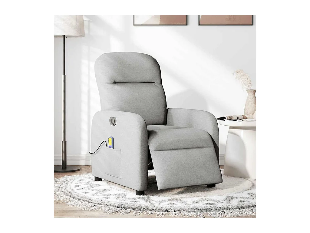 Fauteuil de massage inclinable électrique gris nuage tissu