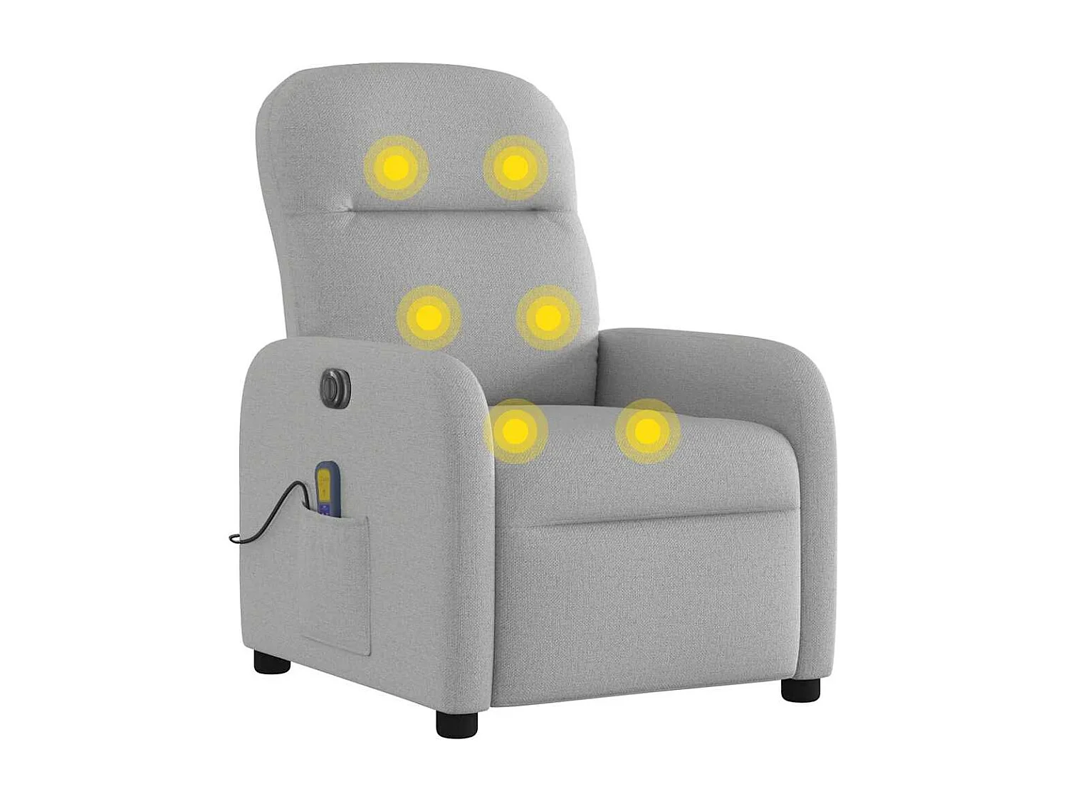 Fauteuil de massage inclinable électrique gris nuage tissu