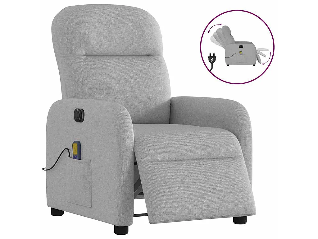 Massagesessel Elektrisch Wolkengrau Stoff