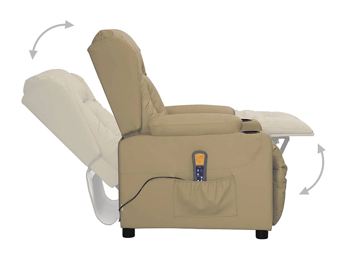 Sillón de masaje elevable cuero sintético color capuchino