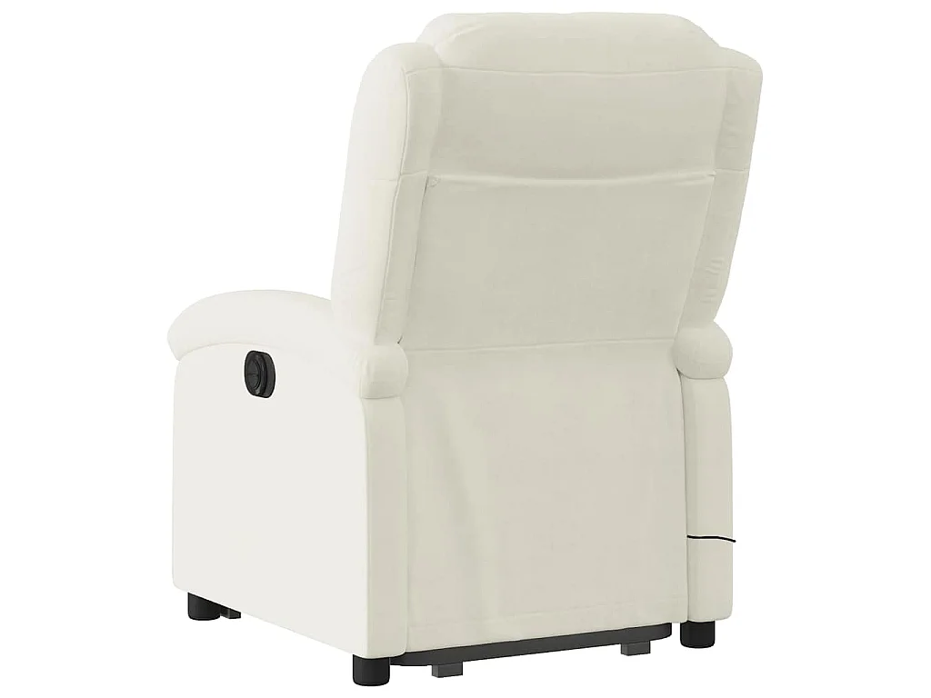Poltrona Alzapersona Massaggiante Reclinabile Crema in Velluto