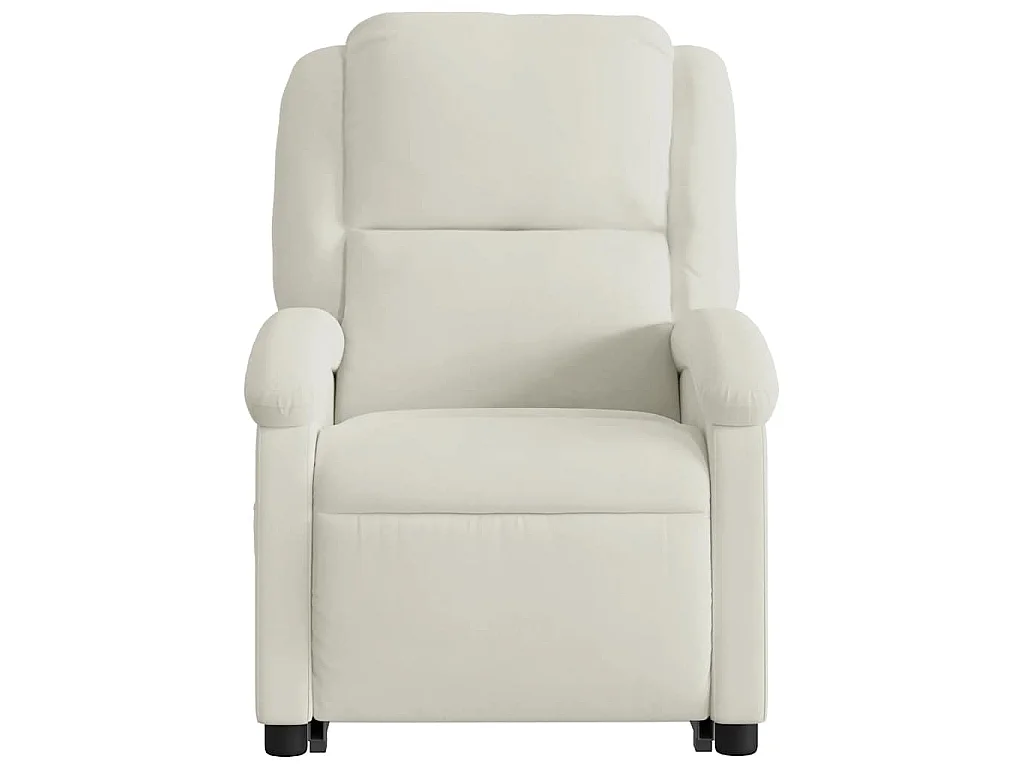 Poltrona Alzapersona Massaggiante Reclinabile Crema in Velluto