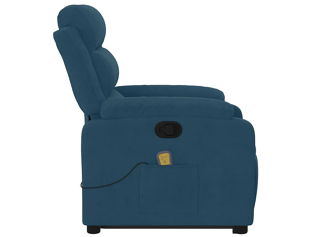 Fauteuil de massage inclinable Bleu Velours