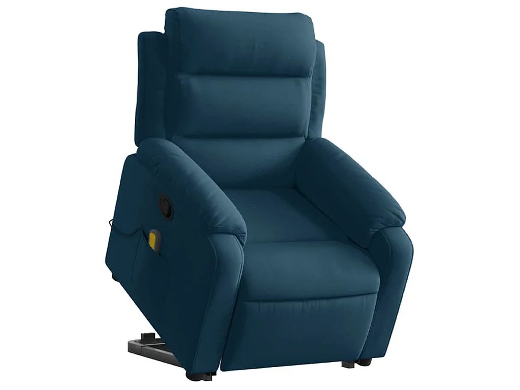 Fauteuil de massage inclinable Bleu Velours