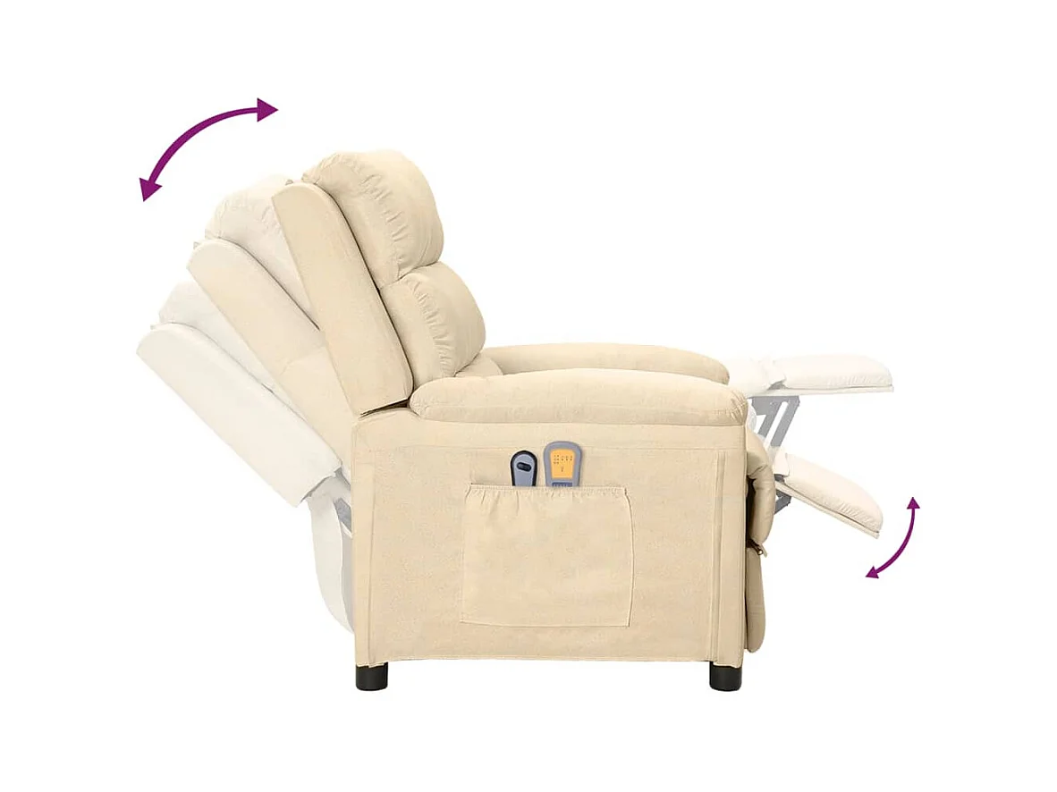 Fauteuil électrique de massage Crème Tissu