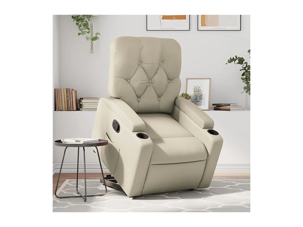 Fauteuil inclinable Crème Similicuir