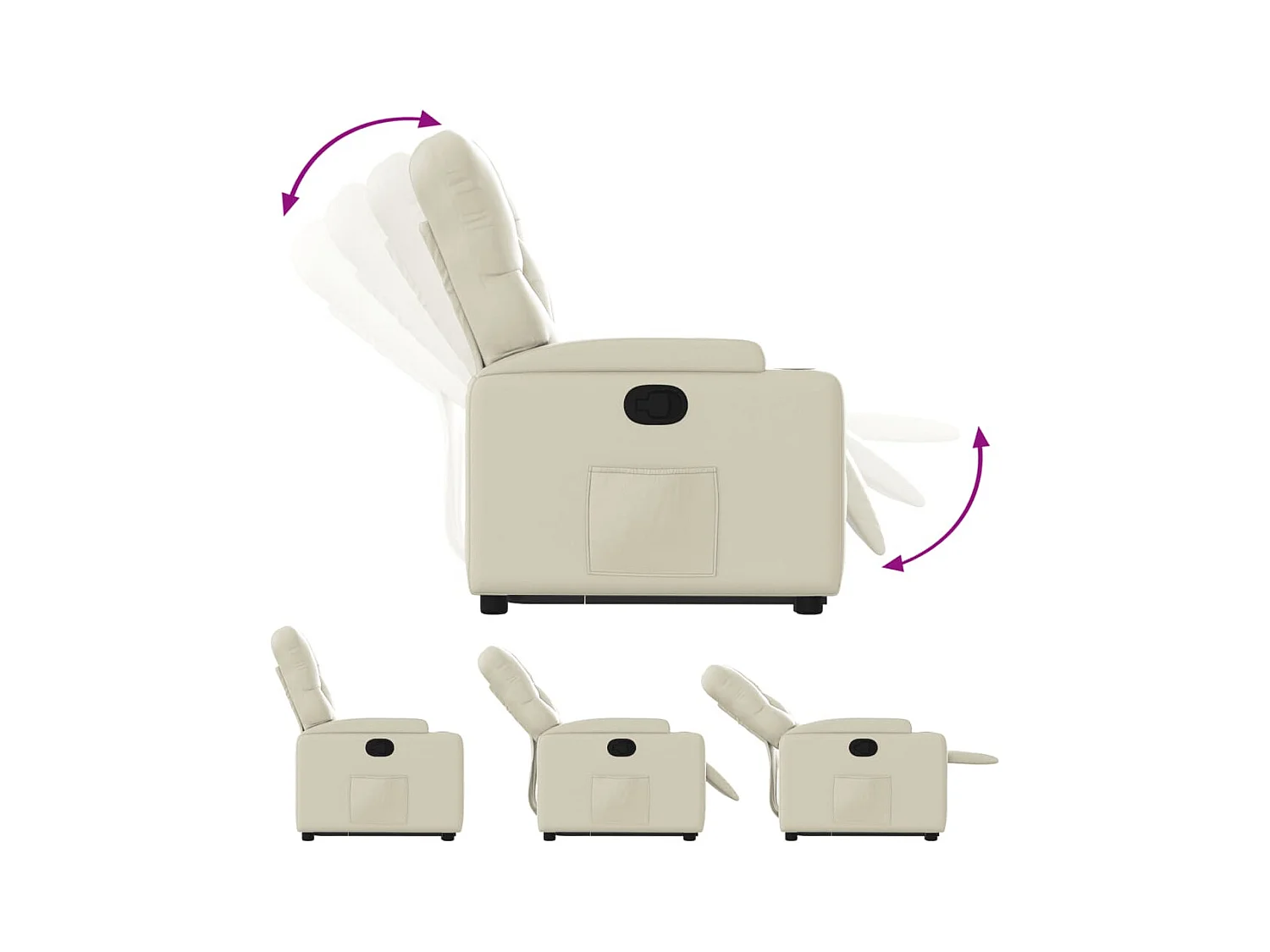 Fauteuil inclinable Crème Similicuir