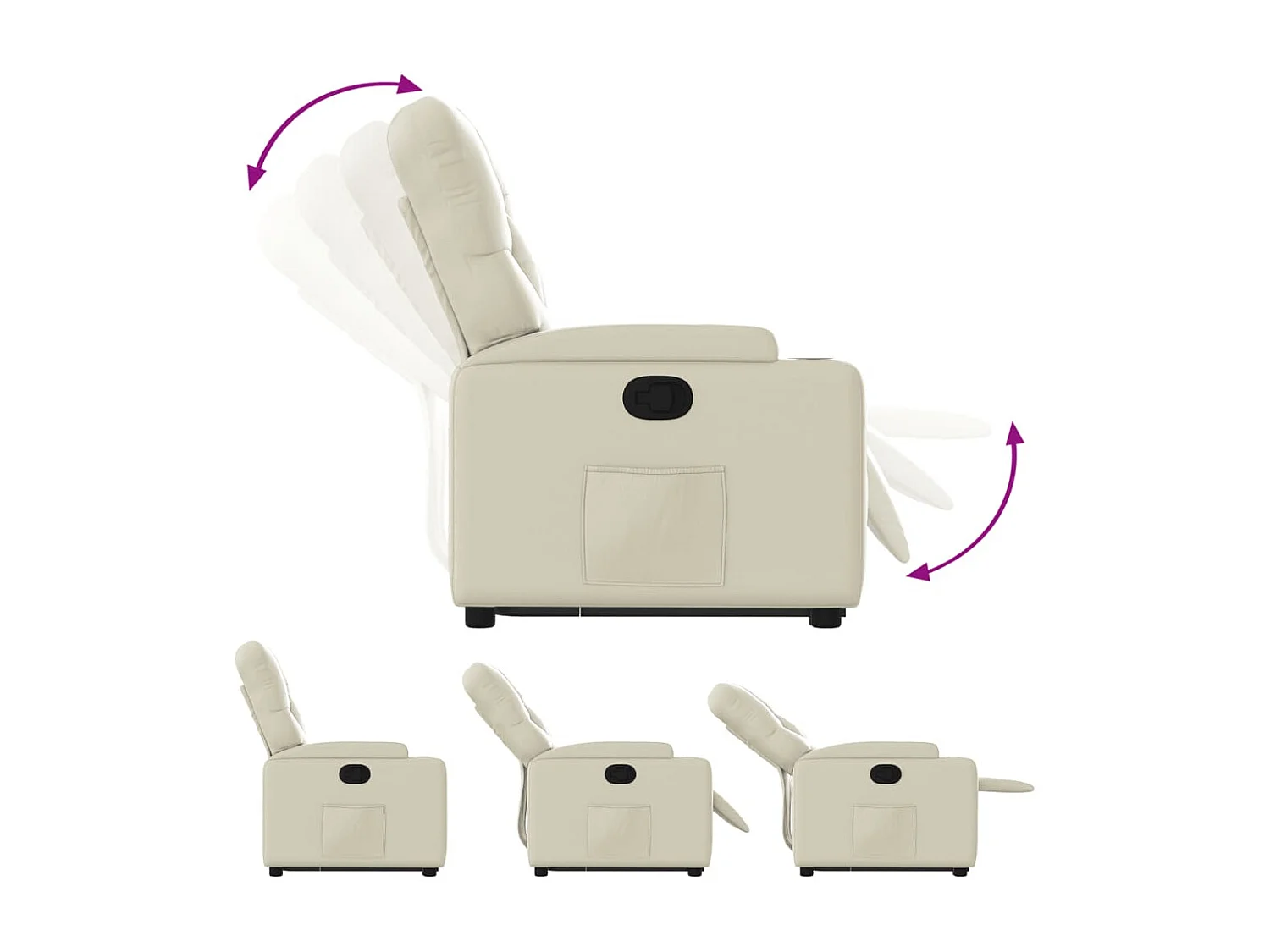 Fauteuil inclinable Crème Similicuir