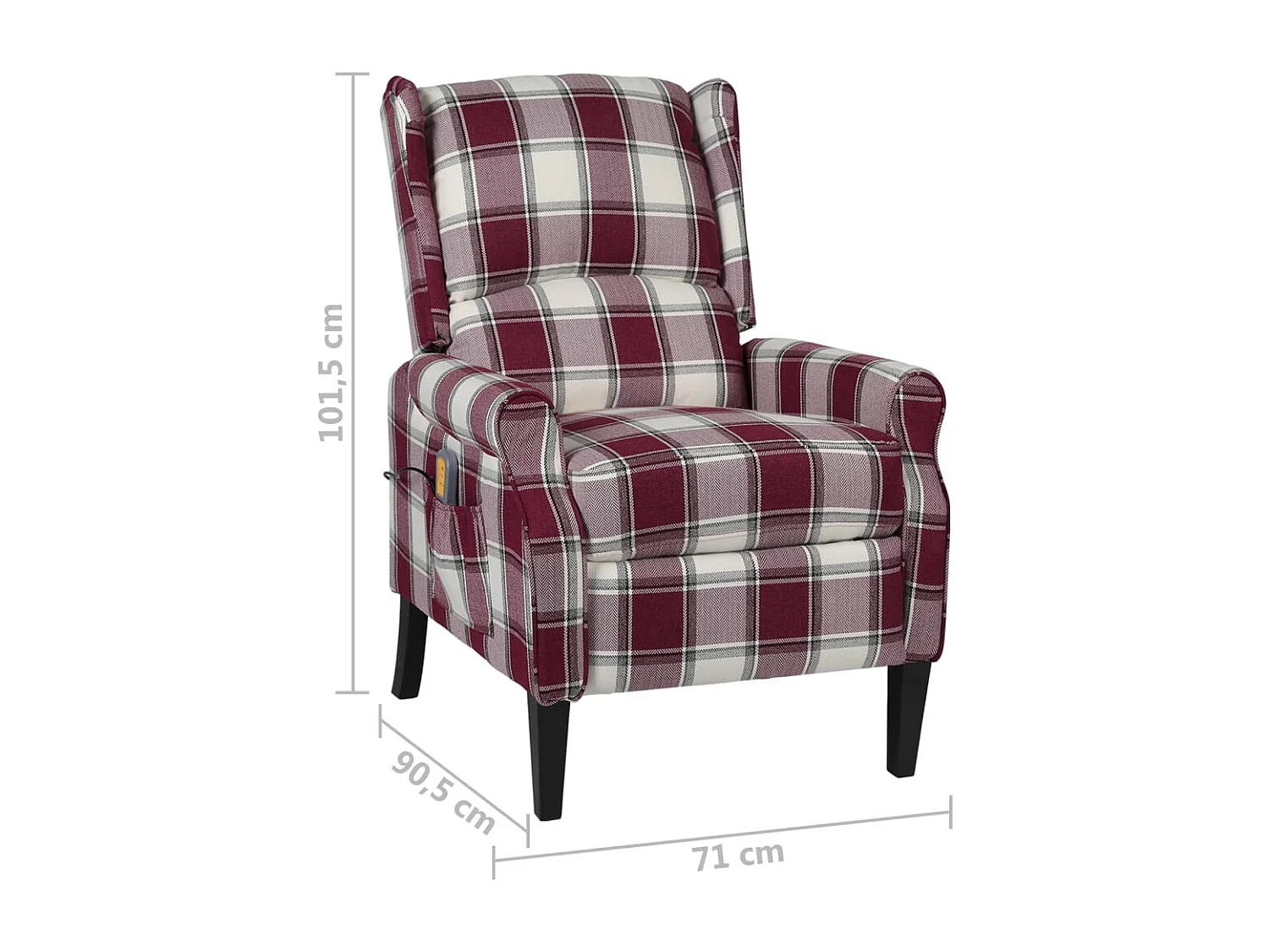 Poltrona de massagens reclinável tecido vermelho