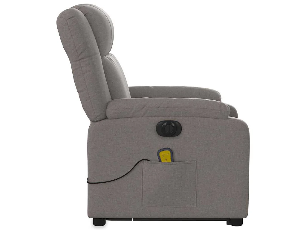 Fauteuil inclinable de massage électrique Taupe Tissu