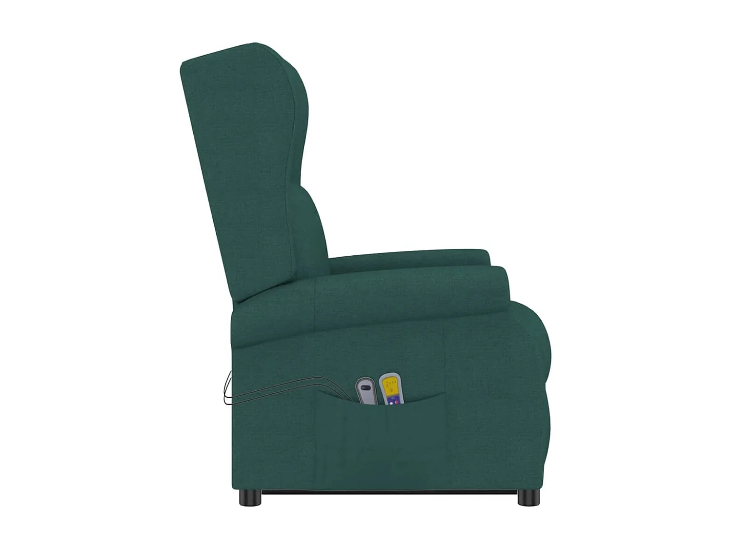 Poltrona elevatória de massagens tecido verde-escuro