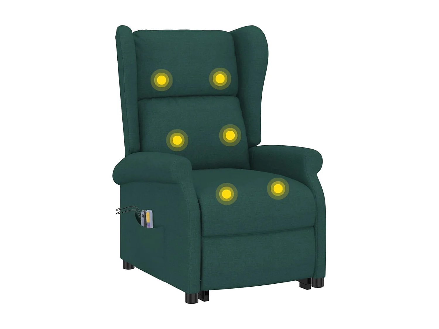 Poltrona elevatória de massagens tecido verde-escuro