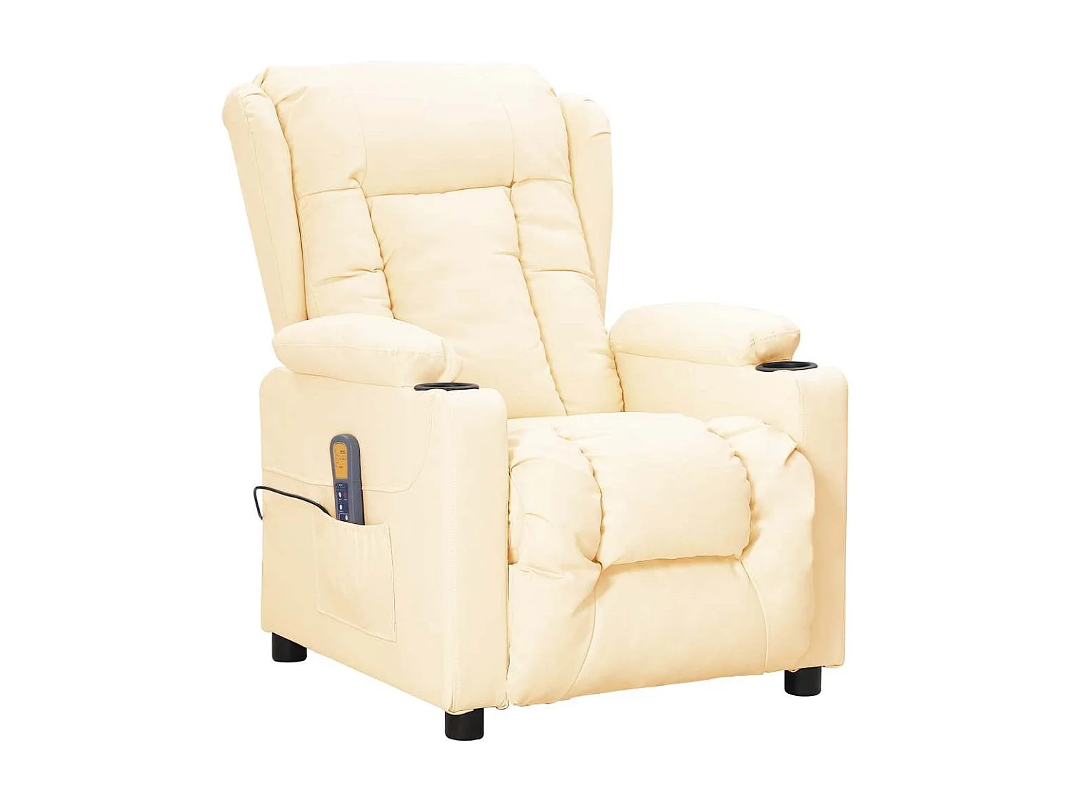 Sillón de masaje elevable cuero sintético crema