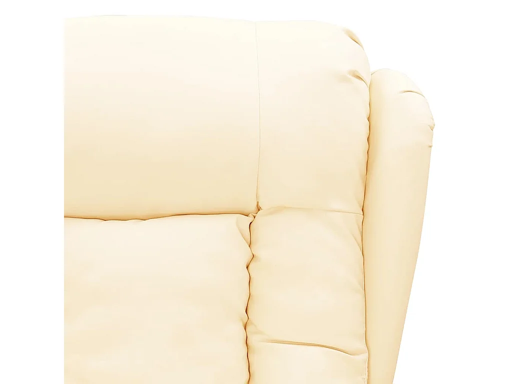 Sillón de masaje elevable cuero sintético crema