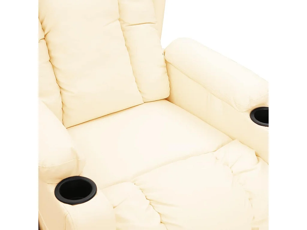Sillón de masaje elevable cuero sintético crema