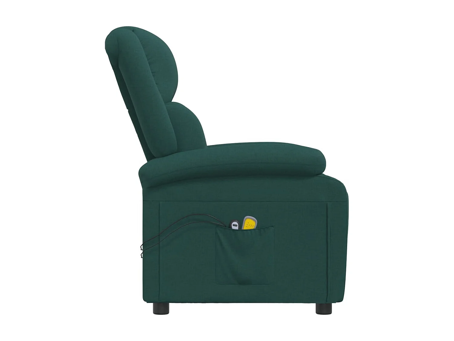 Poltrona de massagens elétrica tecido verde-escuro