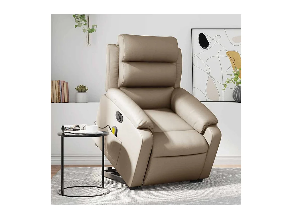 Fauteuil inclinable de massage électrique cappuccino similicuir