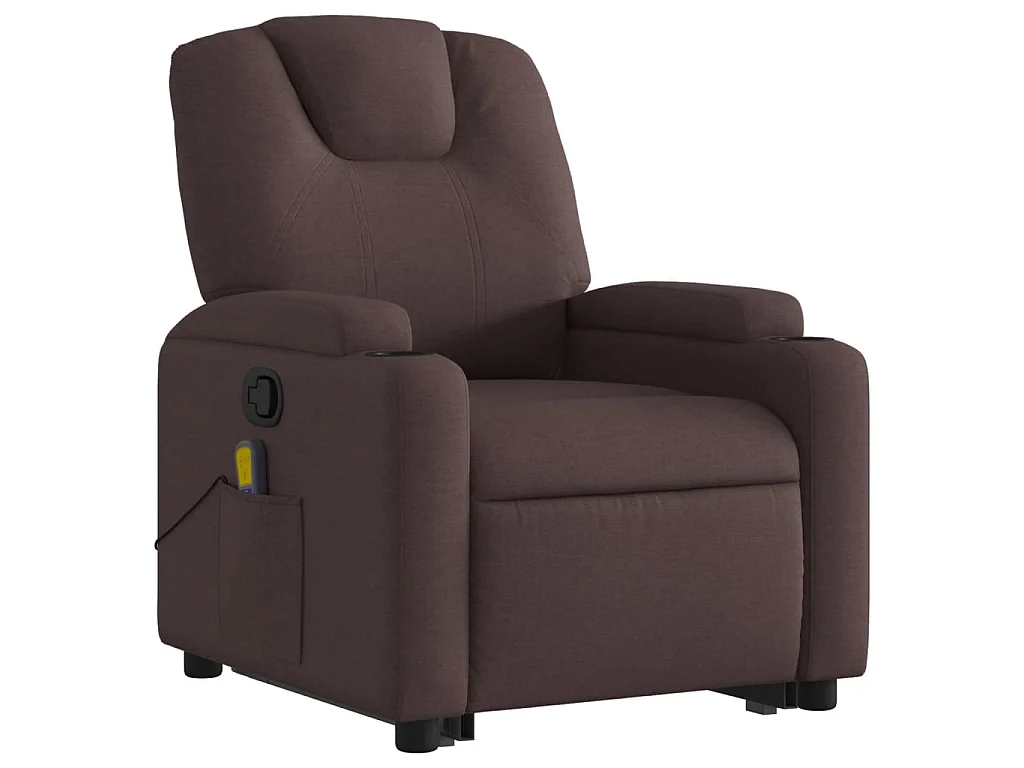 Fauteuil inclinable de massage Marron foncé Tissu