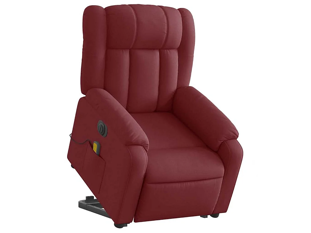 Fauteuil inclinable de massage électrique Rouge bordeaux Tissu