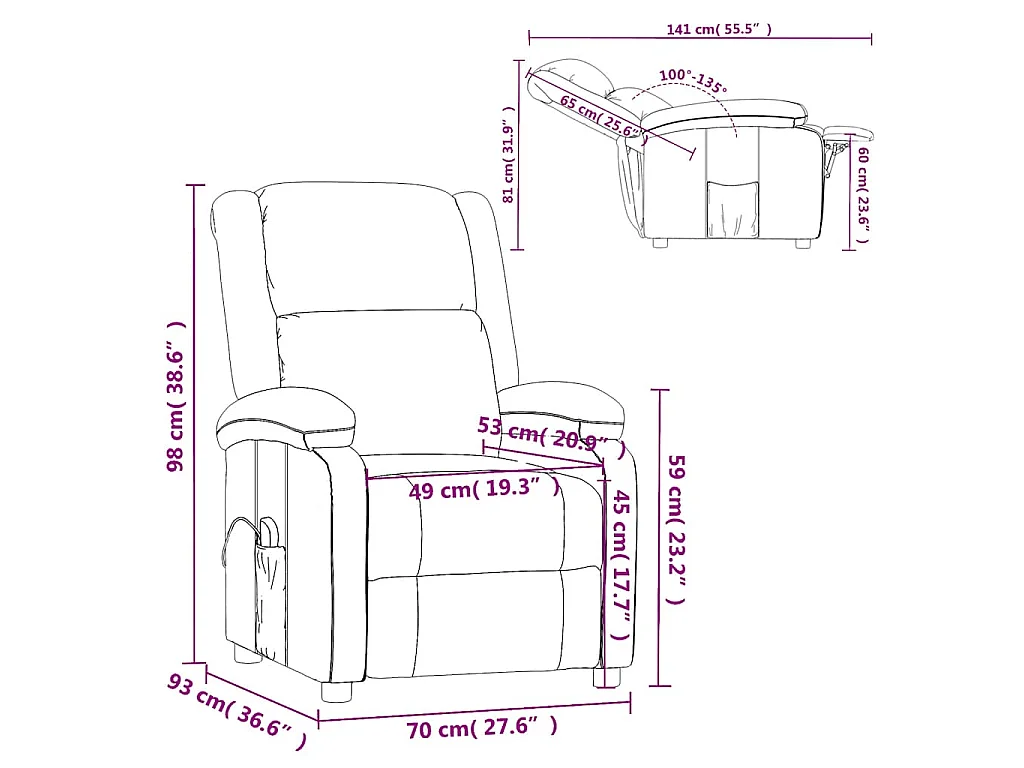 Fauteuil de massage Rouge Similicuir