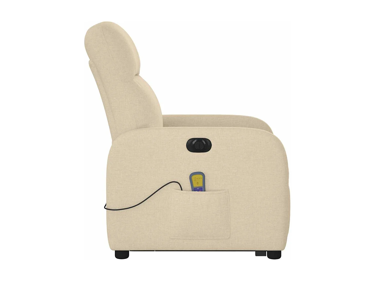 Fauteuil inclinable de massage électrique Crème Tissu
