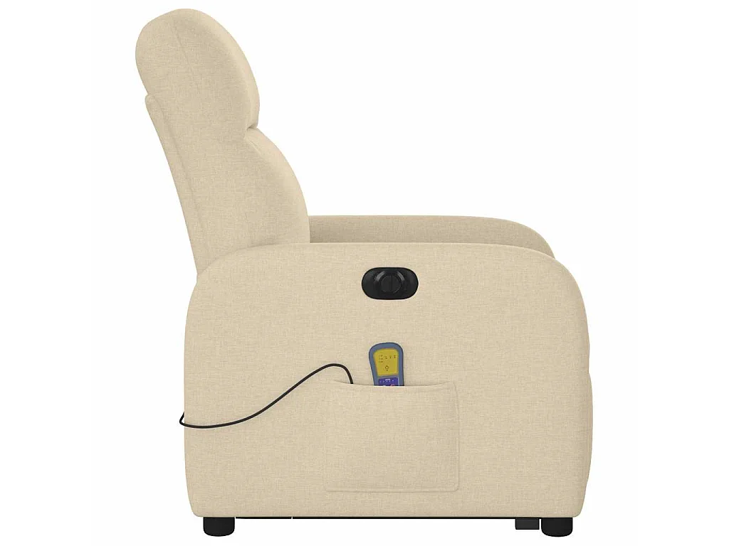 Elektrischer Massagesessel mit Aufstehhilfe Creme Stoff