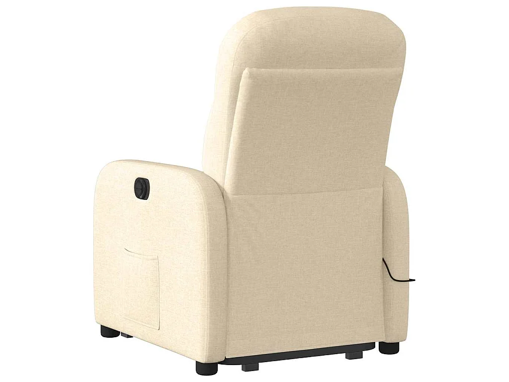 Elektrischer Massagesessel mit Aufstehhilfe Creme Stoff